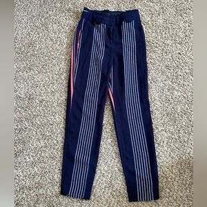 Express Work Pant - Navy with white and a few pink stripes